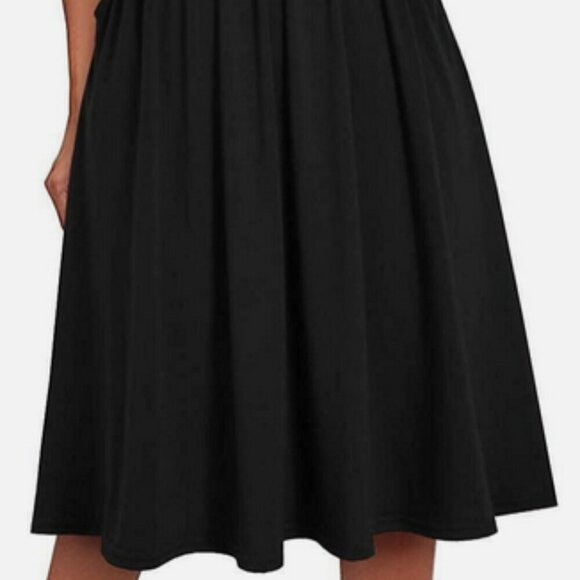 NWT Yathon spaghetti-strap black dress w/ pockets sz S - Picture 3 of 15